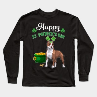 Happy St Patrick_s Day For Pitbull Lovers T shirt Long Sleeve T-Shirt